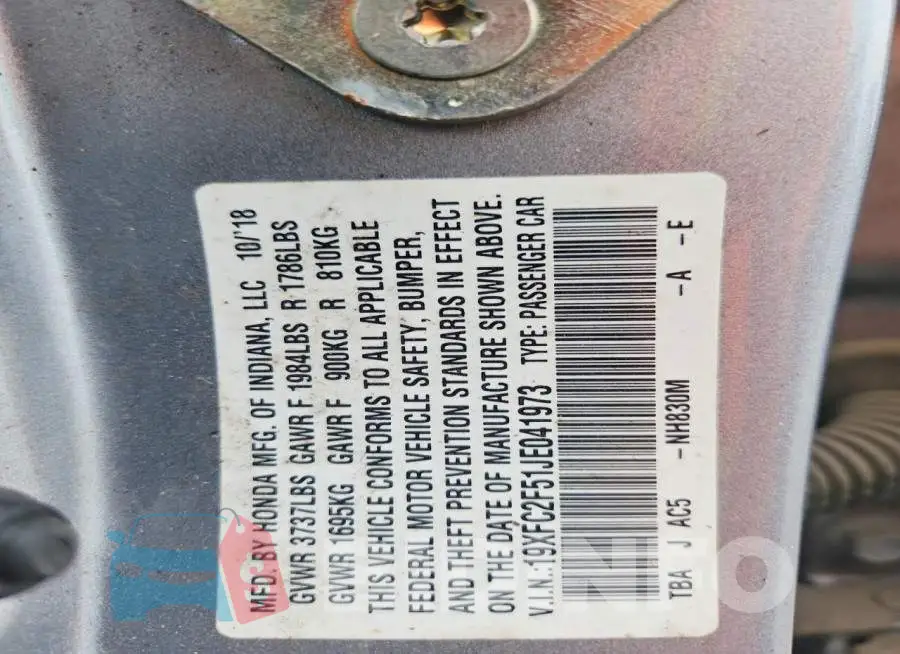 19XFC2F51JE041973 Photo# 12