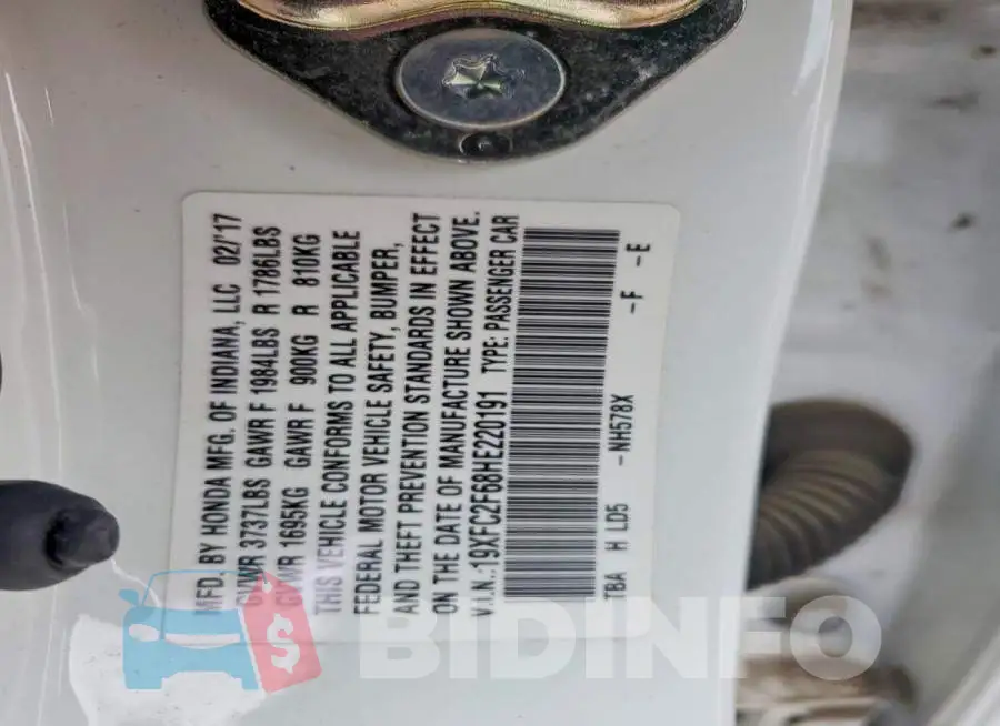 19XFC2F68HE220191 Photo# 12
