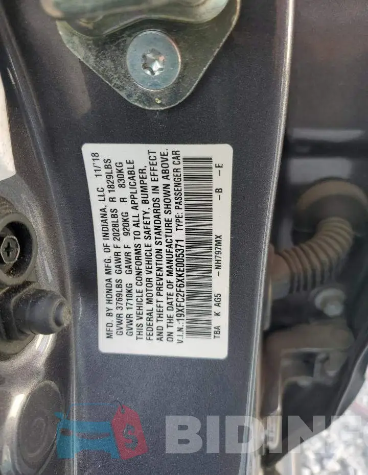 19XFC2F6XKE005371 Photo# 12