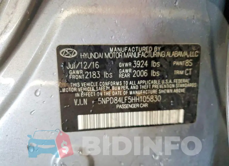 5NPD84LF5HH105830 Photo# 13