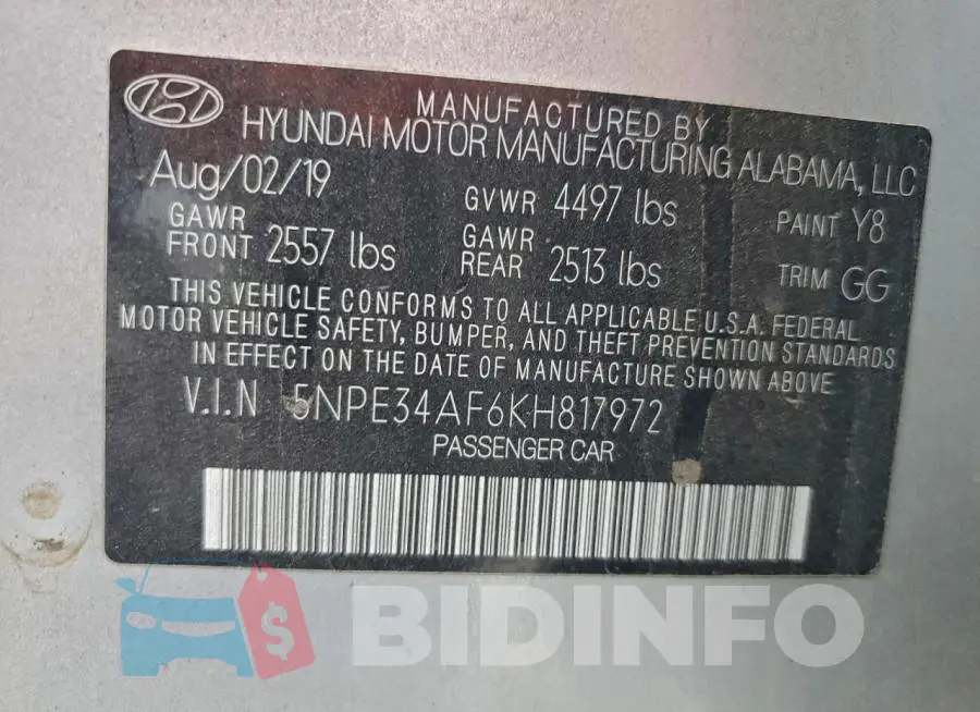 5NPE34AF6KH817972 Photo# 12