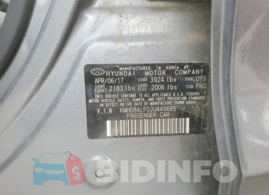 KMHD84LF0JU449685 Photo# 12