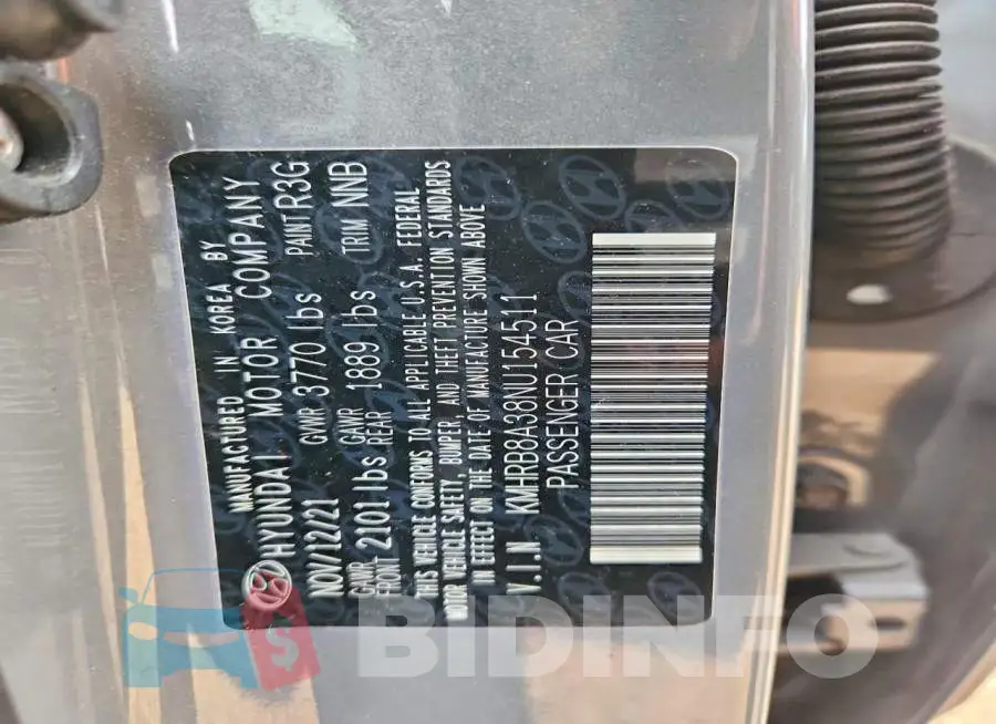 KMHRB8A38NU154511 Photo# 13