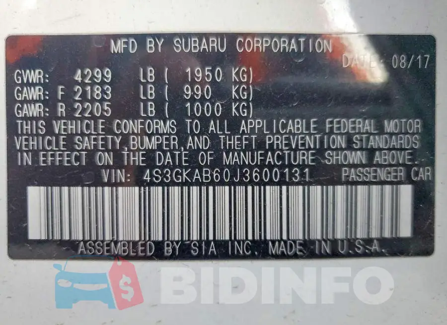 4S3GKAB60J3600131 Photo# 12