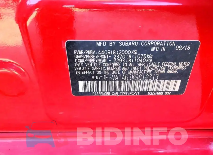 JF1VA1A63K9812313 Photo# 12
