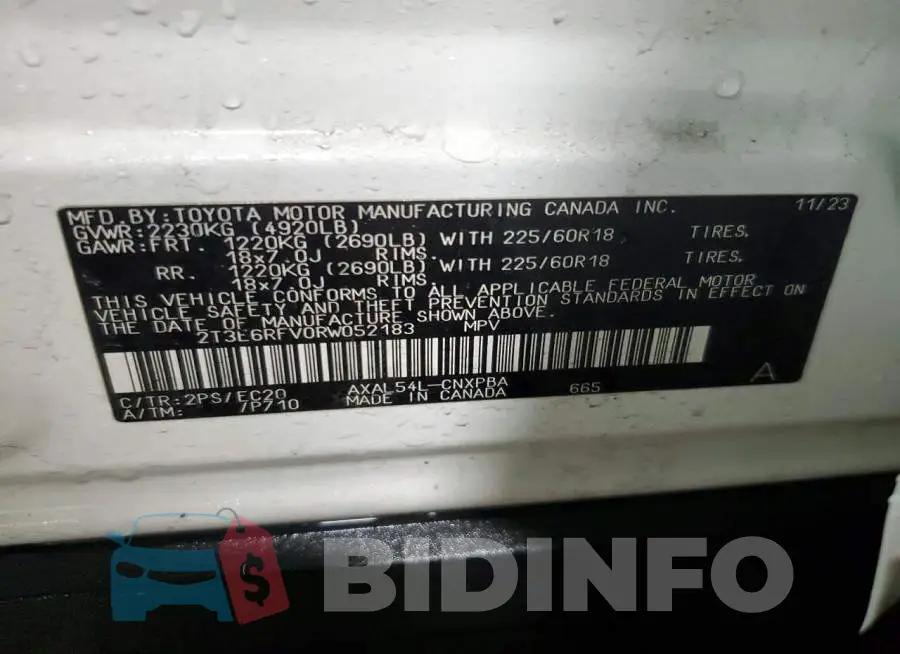 2T3E6RFV0RW052183 Photo# 12