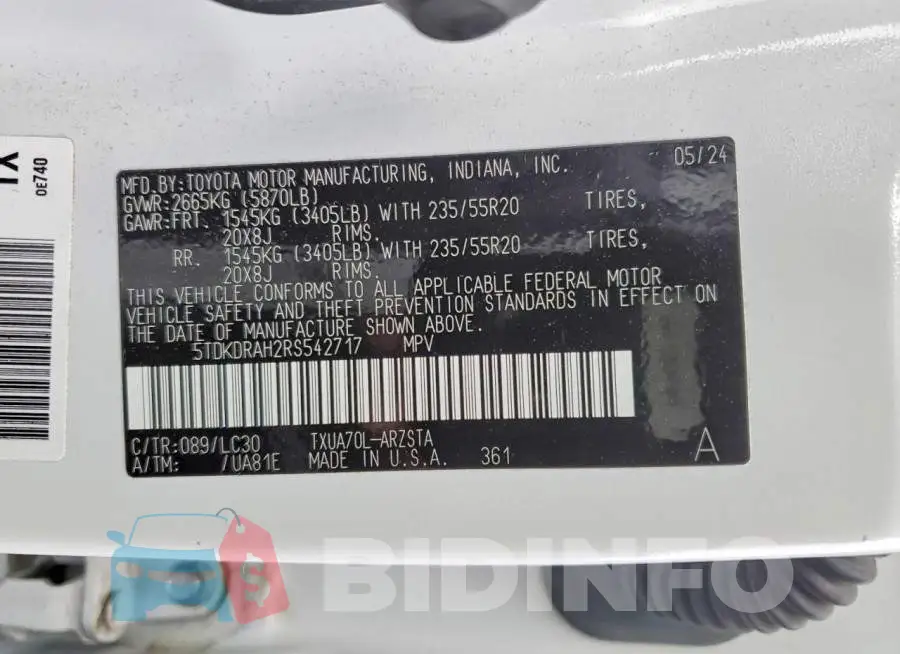 5TDKDRAH2RS542717 Photo# 13