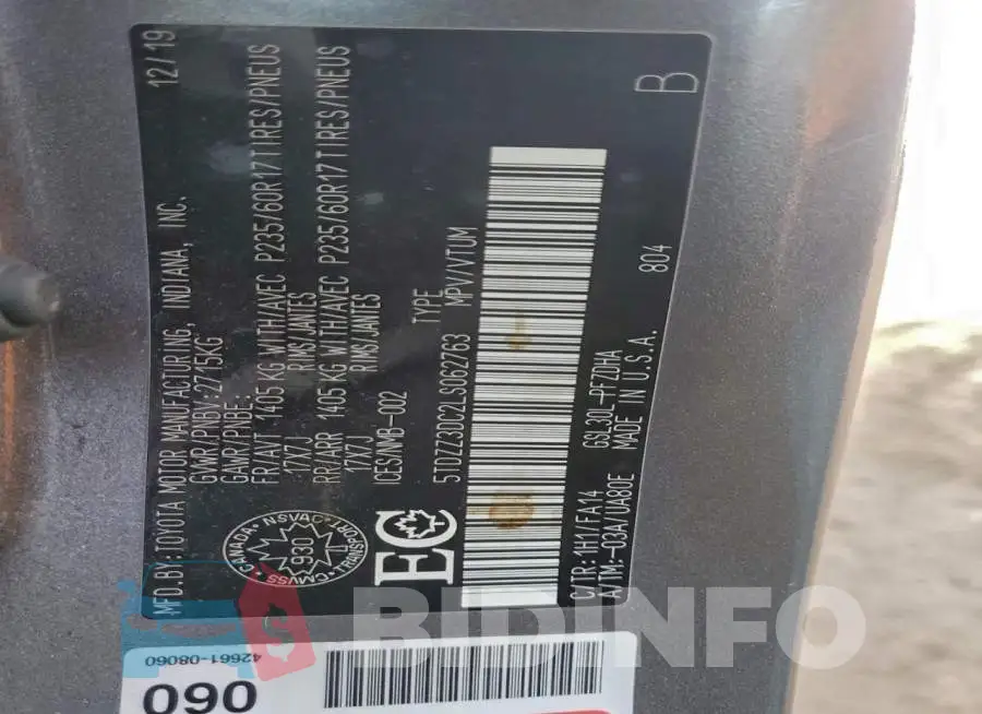5TDZZ3DC2LS062763 Photo# 13