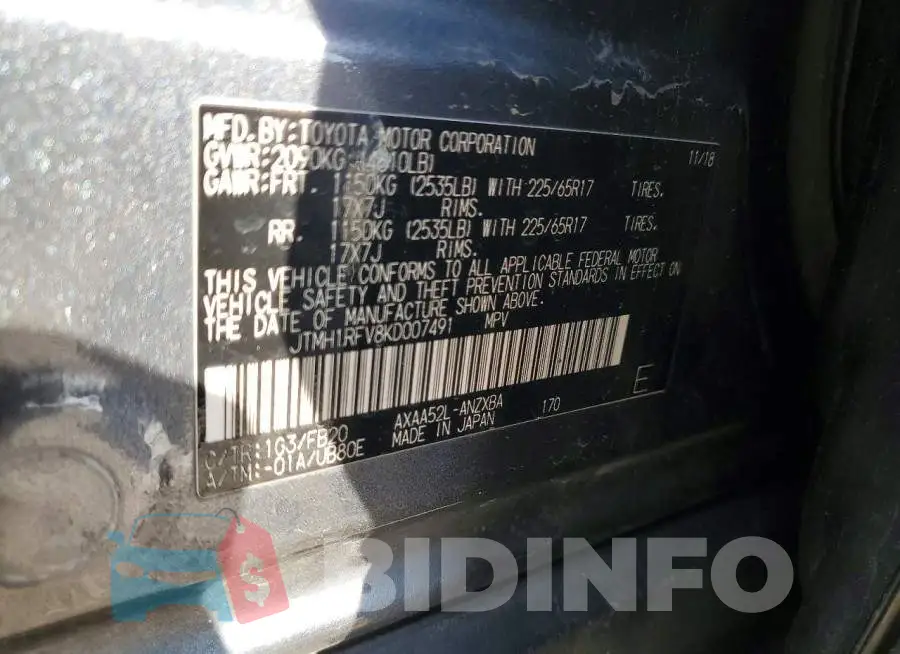 JTMH1RFV8KD007491 Photo# 13