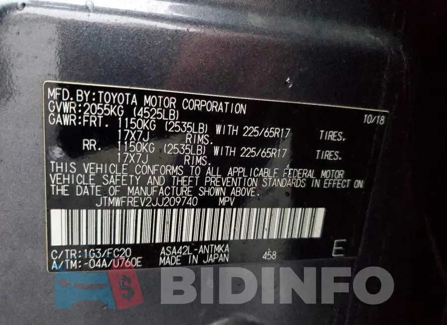 JTMWFREV2JJ209740 Photo# 13