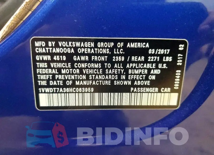 1VWDT7A36HC063959 Photo# 12