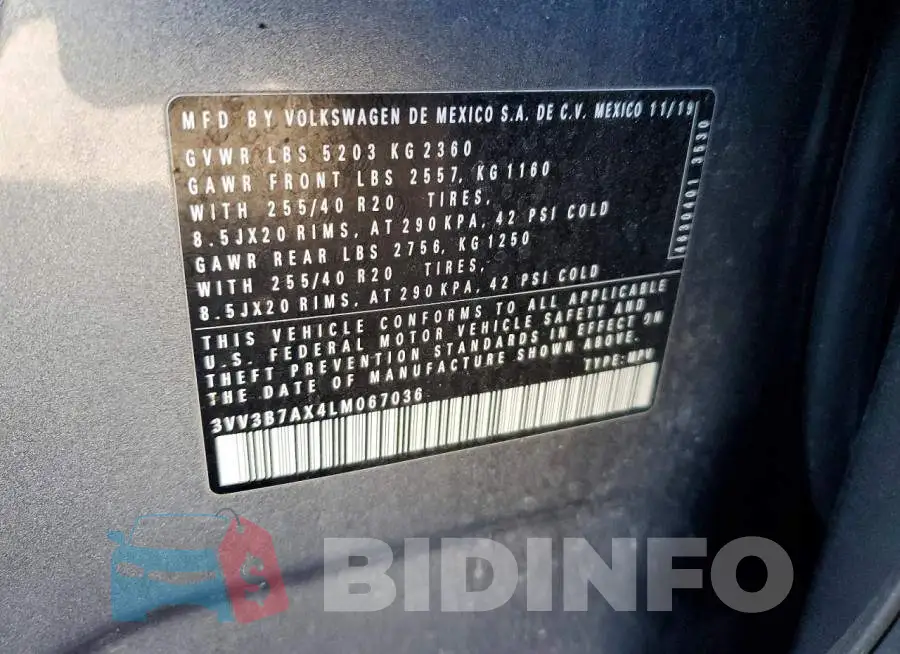 3VV3B7AX4LM067036 Photo# 13