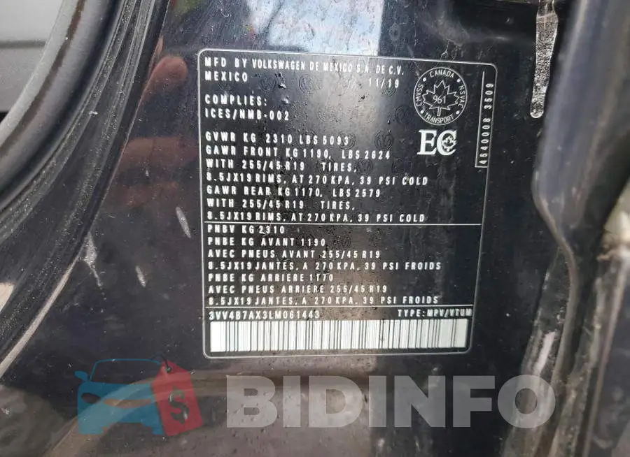 3VV4B7AX3LM061443 Photo# 13