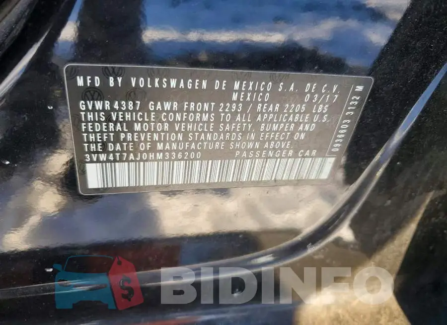 3VW4T7AJ0HM336200 Photo# 12
