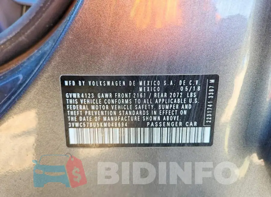 3VWC57BU5KM048694 Photo# 12