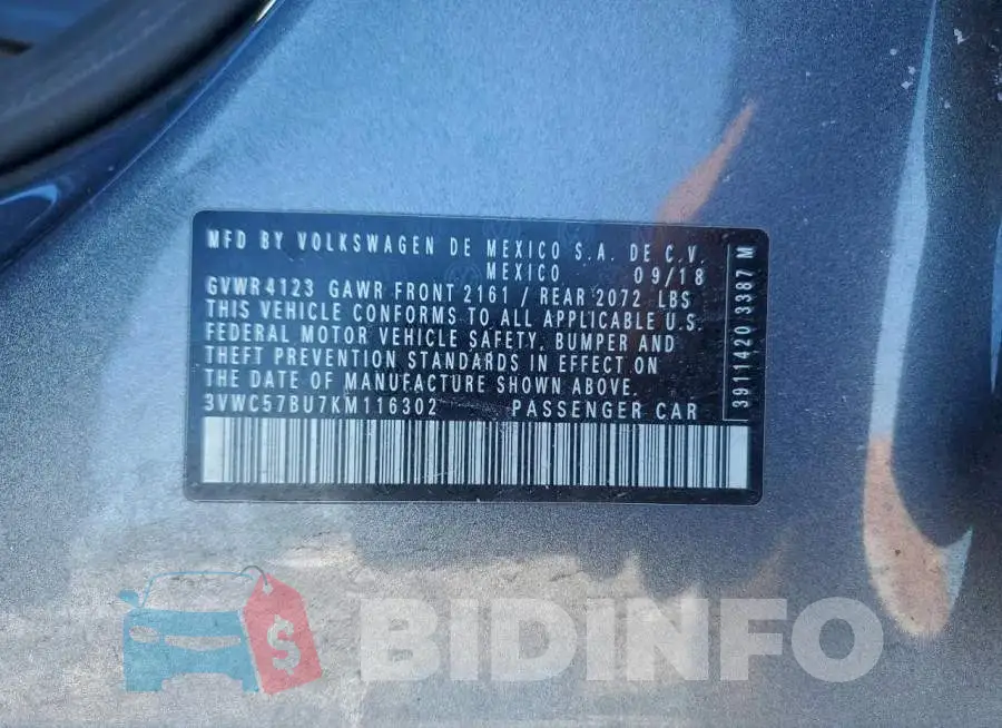 3VWC57BU7KM116302 Photo# 12