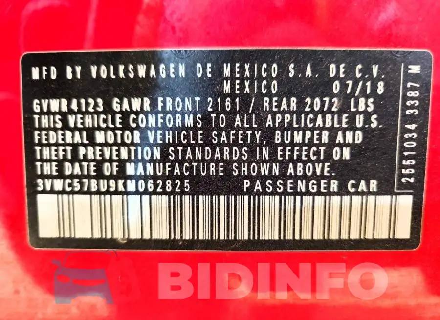 3VWC57BU9KM062825 Photo# 13