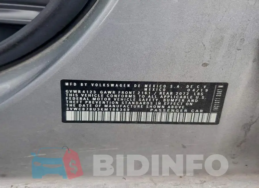3VWCB7BU3KM186369 Photo# 13