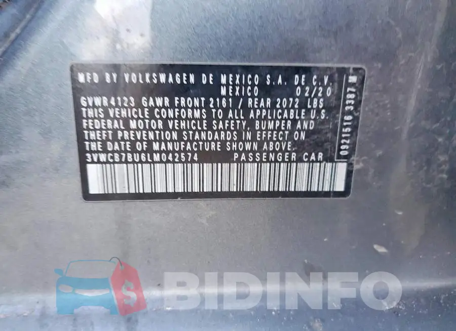 3VWCB7BU6LM042574 Photo# 13