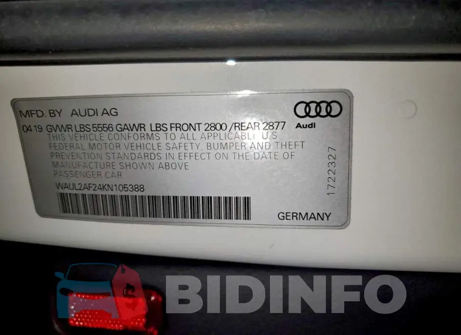 WAUL2AF24KN105388 Photo# 13
