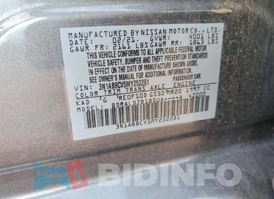 3N1AB8CV5MY252281 Photo# 13