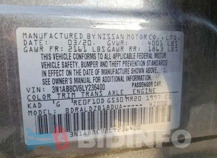 3N1AB8CV8LY236400 Photo# 12