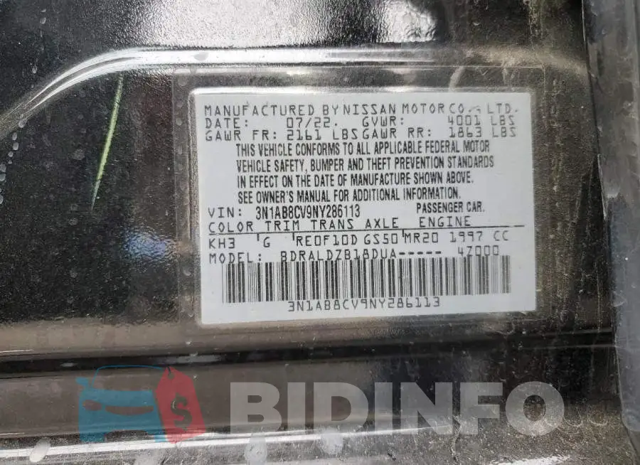 3N1AB8CV9NY286113 Photo# 13
