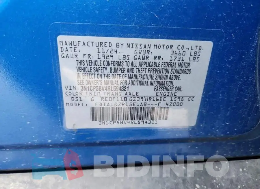 3N1CP5BV4RL594321 Photo# 14