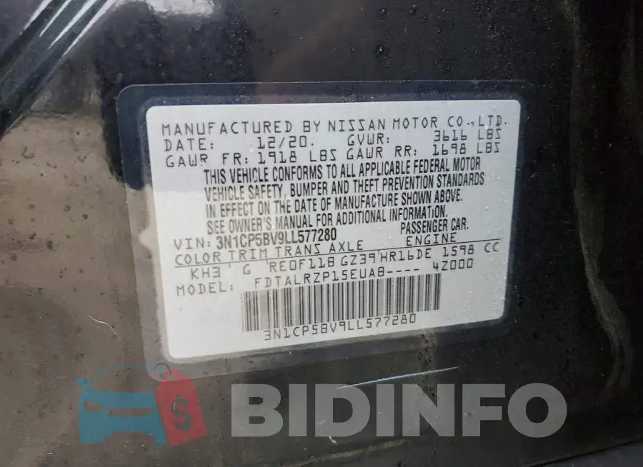 3N1CP5BV9LL577280 Photo# 13