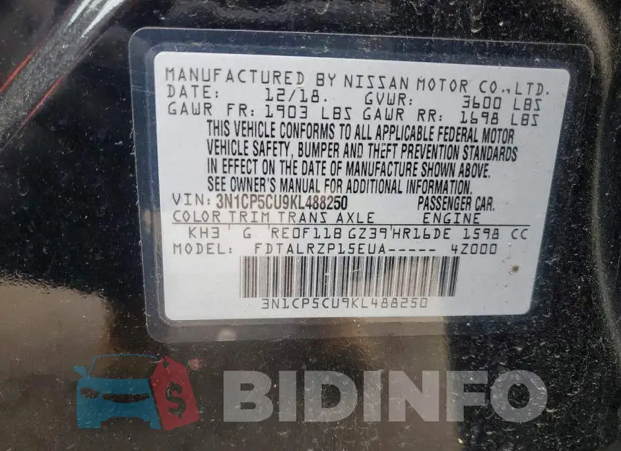 3N1CP5CU9KL488250 Photo# 12