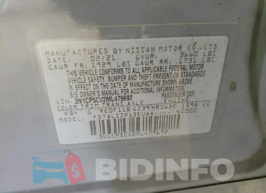 3N1CP5CV2ML479692 Photo# 13