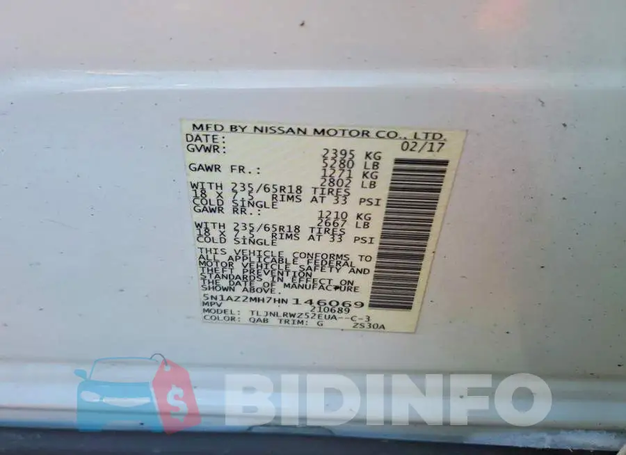 5N1AZ2MH7HN146069 Photo# 13
