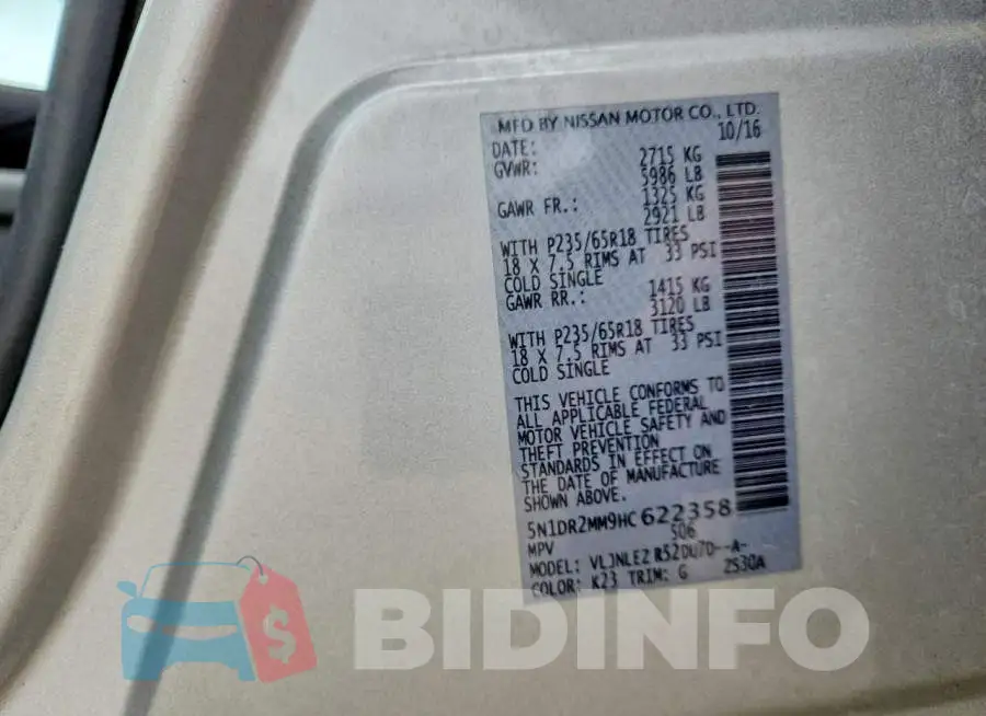 5N1DR2MM9HC622358 Photo# 14
