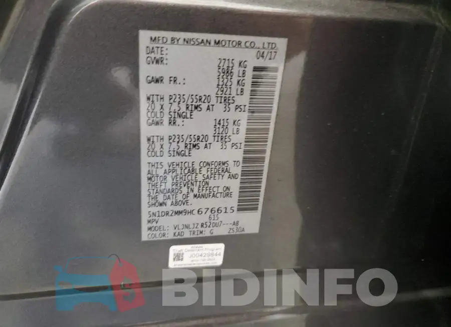 5N1DR2MM9HC676615 Photo# 13