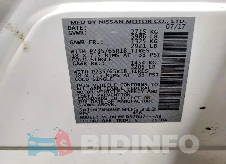 5N1DR2MN8HC905312 Photo# 14