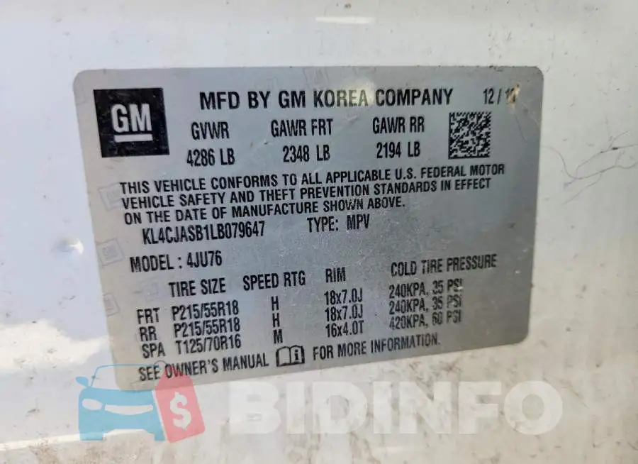 KL4CJASB1LB079647 Photo# 14