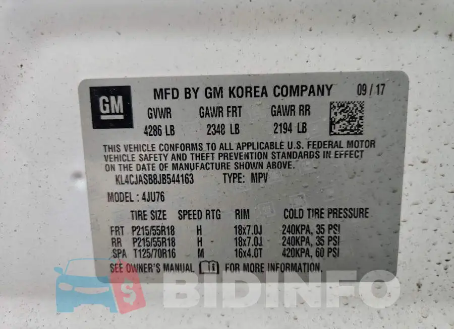 KL4CJASB8JB544163 Photo# 13