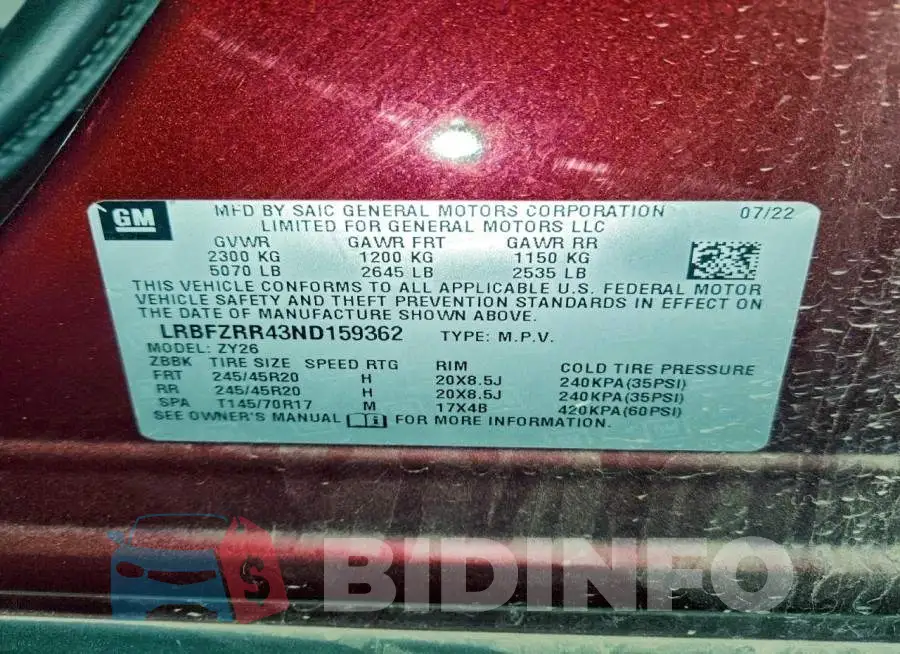 LRBFZRR43ND159362 Photo# 12