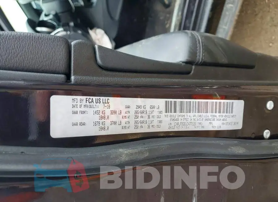1C4RJFBG6JC477128 Photo# 12