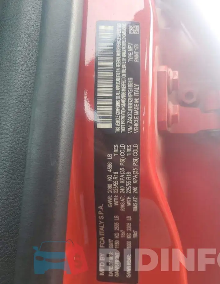 ZACCJBBB2HPG18916 Photo# 13