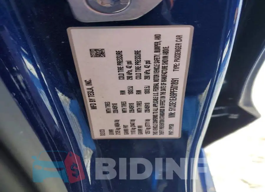 5YJ3E1EA9PF501891 Photo# 12