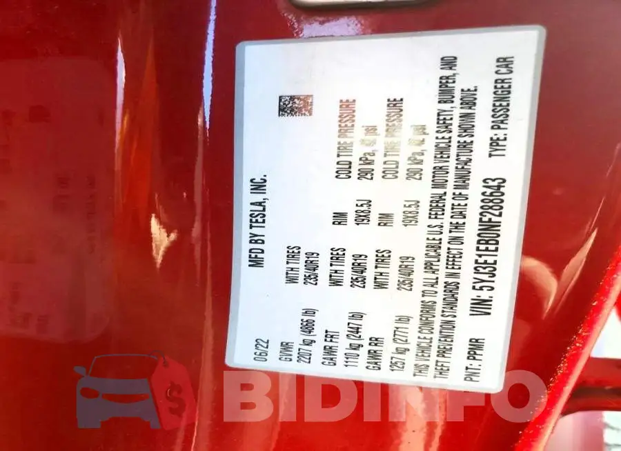 5YJ3E1EB0NF288643 Photo# 12
