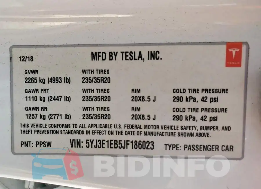 5YJ3E1EB5JF186023 Photo# 12