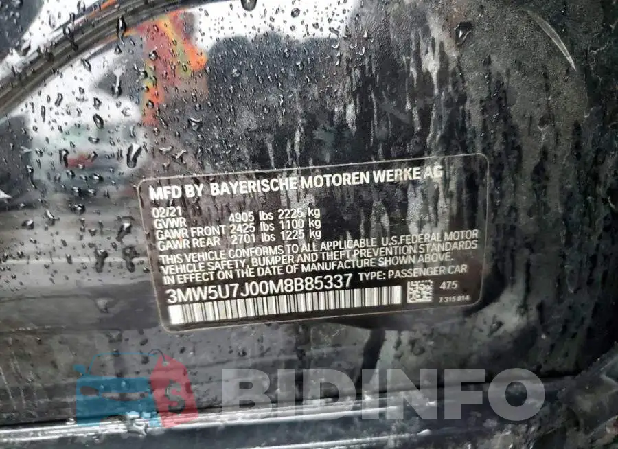 3MW5U7J00M8B85337 Photo# 12