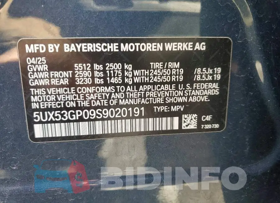 5UX53GP09S9020191 Photo# 13