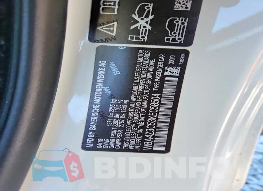 WBA4Z3C53KEC58504 Photo# 12
