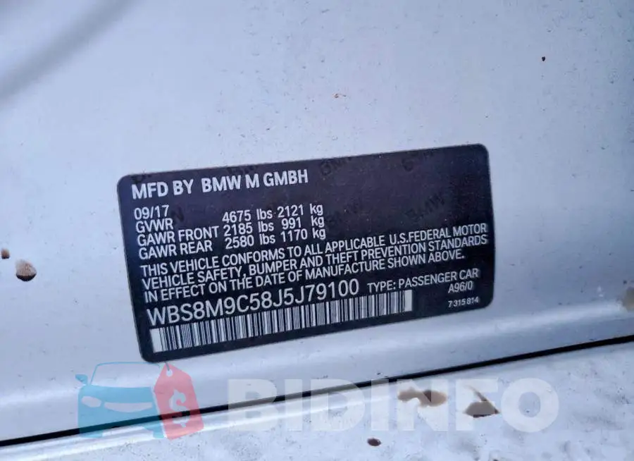 WBS8M9C58J5J79100 Photo# 12