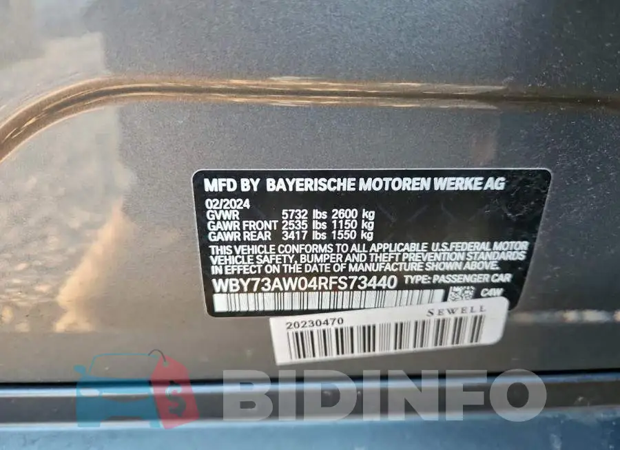 WBY73AW04RFS73440 Photo# 13