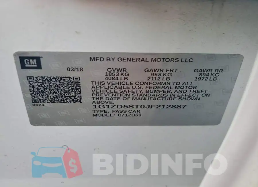1G1ZD5ST0JF212887 Photo# 12