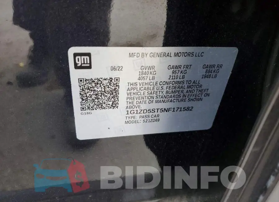 1G1ZD5ST5NF171582 Photo# 12